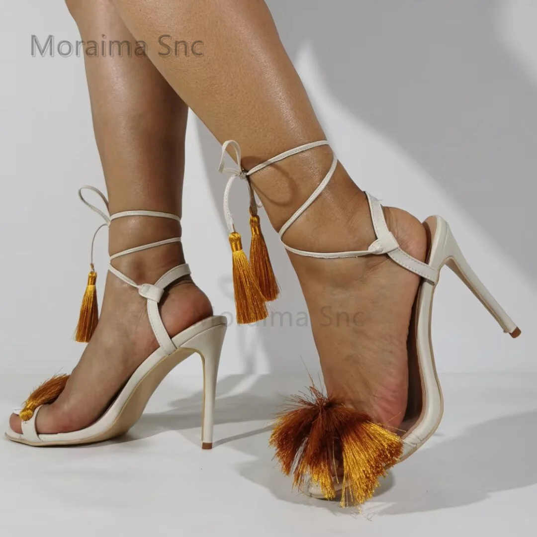 Crossfit Ladies - Tassel High Heels Strappy Sandals for