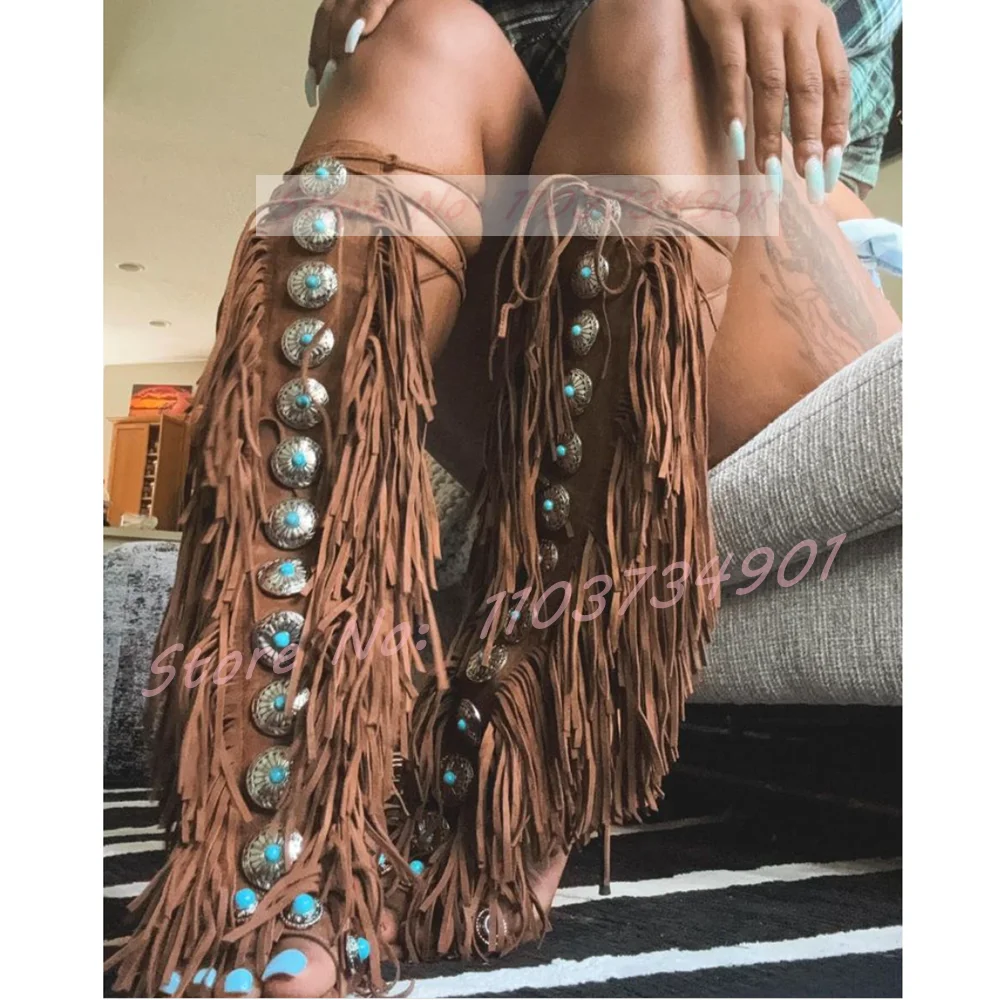 Tassels Open Toe Gems Knee Hig - огляд і ціна Crossfit Ladies