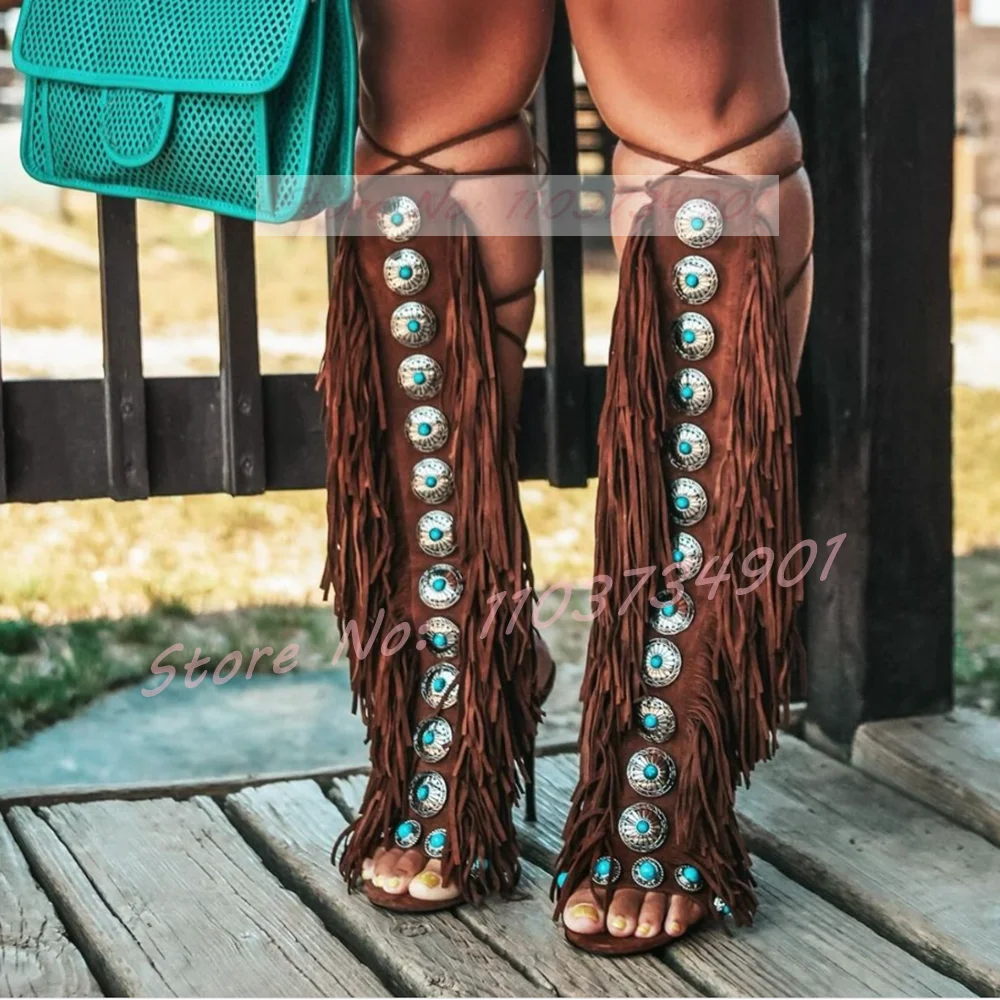 Tassels Open Toe Gems Knee Hig - огляд і ціна Crossfit Ladies